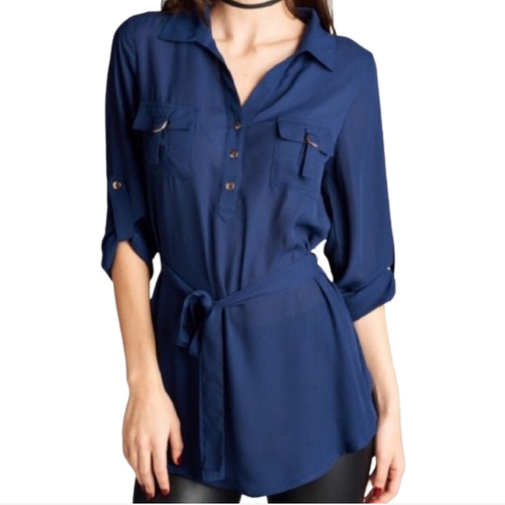Navy Shirt Dress